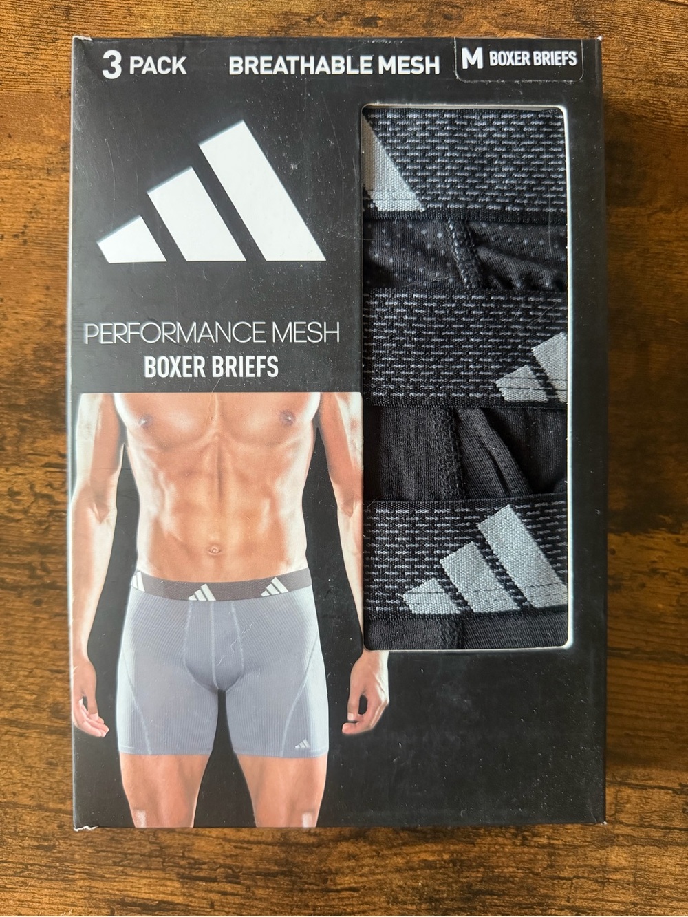 3 pair NIB Adidas performance medium long leg boxerbriefs